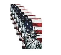 6 ambientadores de coche personalizados estatua de la libertad y bandera americana tabletas de aromaterapia colgantes fragancias tarjetas perfumadas divertidas chips de incienso para espejo retrovisor