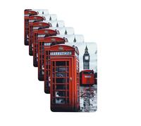 6 ambientadores de coche personalizados Inglaterra Reino Unido retro Londres teléfono aromaterapia tabletas colgantes fragancias tarjetas perfumadas divertidas chips de incienso para espejo retrovisor