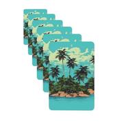 6 ambientadores de coche personalizados, isla y cocotería, tabletas de aromaterapia, tarjetas perfumadas, divertidas virutas de incienso para espejo retrovisor, accesorios