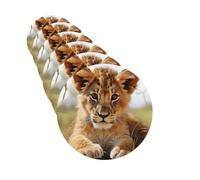 6 ambientadores de coche personalizados, lindos animales pequeños leones aromaterapia tabletas colgantes fragancias perfumadas tarjetas divertidas chips de incienso para espejo retrovisor accesorios