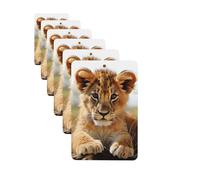 6 ambientadores de coche personalizados, lindos animales pequeños leones aromaterapia tabletas colgantes fragancias perfumadas tarjetas divertidas chips de incienso para espejo retrovisor accesorios