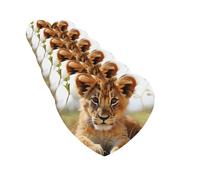 6 ambientadores de coche personalizados, lindos animales pequeños leones aromaterapia tabletas colgantes fragancias perfumadas tarjetas divertidas chips de incienso para espejo retrovisor accesorios