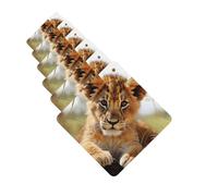 6 ambientadores de coche personalizados, lindos animales pequeños leones aromaterapia tabletas colgantes fragancias perfumadas tarjetas divertidas chips de incienso para espejo retrovisor accesorios