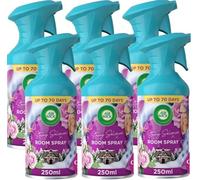 6 ambientadores en espray Air Wick Pure de 250 ml, Cosy Cottage (rosas escarchadas y muérdago)