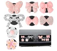 6 ambientadores para coche, aroma rosa, interior de lavanda, rituales, diseño decorativo con lazo, corazón y flor, decoración para el interior del coche, accesorios para el coche