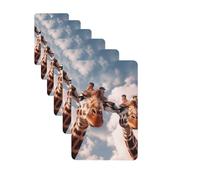 6 ambientadores para coche, personalizables, dos jirafas, para hacer caras, tabletas de aromaterapia, tarjetas perfumadas, divertidas virutas de incienso para espejo retrovisor, accesorios