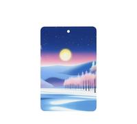 6 ambientadores rectangulares para colgar en el coche, diseño de paisaje solsticio de invierno, para decoración interior de coche, armario, zapatos, armario, ambientador de fragancia