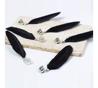 6 Anillos de Pelo de Plumas Negras para Peinados y Decoraciones de Cabeza Únicos para Mujer