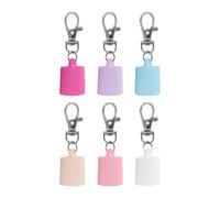 6 anillos de silicona portátiles para bálsamo labial, con mosquetón, multiusos, para llevar a diario, llavero portátil para bálsamo labial, a, Talla única