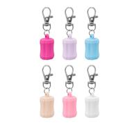 6 anillos de silicona portátiles para bálsamo labial, con mosquetón, multiusos, para llevar a diario, llavero portátil para bálsamo labial, b, Talla única
