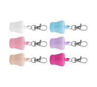6 anillos de silicona portátiles para bálsamo labial, con mosquetón, multiusos, para llevar a diario, llavero portátil para bálsamo labial, corona, Talla única