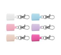6 anillos de silicona portátiles para bálsamo labial, con mosquetón, multiusos, para llevar a diario, seguro y clip para llavero, c, Talla única