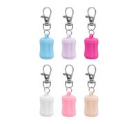 6 anillos de silicona portátiles para bálsamo labial con mosquetón, multiusos, para llevar a diario, soporte de brillo labial para llaves, d, Talla única