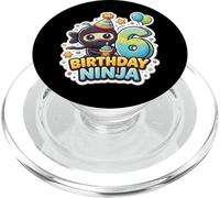 6 años cumpleaños Ninja Boys Six 6th Sexto Kids Party Cute PopSockets PopGrip para MagSafe