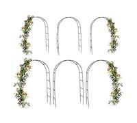 6 Arcos de Metal para Jardín, Plantas Trepadoras y Rosas, 240 cm, Soporte Rosales Resistente Intemperie, Verde