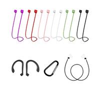 6 auriculares de 55 cm con 1 par de auriculares y 1 par de hebillas de auriculares en blanco y negro, cable de auriculares Bluetooth anti - Drop, cable de auriculares de silicona suave anti - Drop