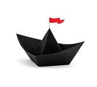 6 Barcos de Pirata de Papel Origami Negros 19 x 10 x 14 cm