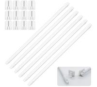 6 Barras de Cortina Extensibles 30-50 cm Blanco, Barra Extensible Cortina Ajustable sin perforación para Armario, Ventana, Cocina, Cortinas Cocina Ventana, estores enrollables sin taladrar