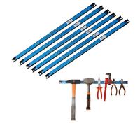 6 barras magnéticas para herramientas, tiras de metal, longitud de 60 cm, color negro, soporte para herramientas, imán fuerte, con agujeros de fijación, tornillos y tacos incluidos para