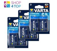 6 Baterías Alcalinas Varta Longlife Power D Lr20 1,5V Mono R20 Mn1300 Am1 E95