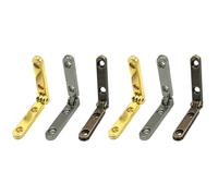 6 bisagras para joyero, aleación de zinc de 90 grados, bisagras de caja pequeña, rieles laterales, mini cajas de madera, bisagras de armario (oro+níquel blanco+bronce)
