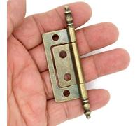 6 bisagras vintage de latón antiguo con solapa para cajas de madera, joyeros, armarios, tamaño mediano, longitud de la placa de 51 mm