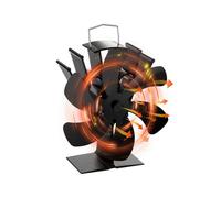 6-Blade Heat-Powered Wood Stove Fan 87C Quiet Startup for Fireplace, Pellet Stove & Home Heating