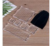 6 bloques de sellos transparentes con bordes curvos, acrílico con líneas de cuadrícula, herramienta de sellos, soportes decorativos para álbumes de recortes, manualidades, decoraciones de tarjetas