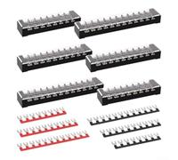 6 bloques de terminales de doble fila aislados de 25 amperios con múltiples opciones de posición para un cableado eficiente y un montaje seguro con cubiertas protectoras (cobre)