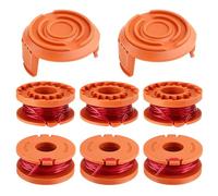 6 Bobina+2 Cubierta,Bobina de Recambio,Tapas de Recambio,Bobina De Hilo para Compatible con Worx como wg150,wg151, wg151.5, wg152, wg153, wg154, wg155, wg155.5, wg156, wg157 y wg160