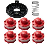 6 bobinas de hilo 3405096 + 1 tapa + resorte, bobina de hilo de repuesto compatible con desbrozadora Einhell GE-CT 36/30 Li E, GE-CT 36/33 LI E, AGILLO 36/255 BL, AGILLO 18/200, GP-CT 36/35 Li BL