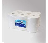 6 Bobinas de Papel Industrial de celulosa Blanco | Rollos de Papel Industrial de Pasta Virgen 100% | Acabado Laminado | 3,6 kg | Marca Práctiko