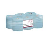 6 Bobinas Papel Secamanos Auto-Corte 2 Capas Add System Variantes Pasta Virgen y Reciclado Ecolabel FSC para Baños Oficinas Restaurantes Hoteles y Cocinas Industriales (Azul reciclado (500 servicios))