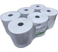 6 Bobinas Secamanos 2 hojas 930mts 3216 servicios GC ECO ADD SYSTEM AUTOCORTE acabado laminado Marca Goma Camps Pack de 6