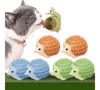6 bolas de hierba gatera juguetes para gatos Catnip Ball giratoria adhesiva natural bolas hierba gato giratorio 360° con tapa de almacenamiento para gatos de lamer con auto masaje cepillo gatos