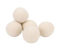 6 bolas de lana para lavandería, secado acelerado, suavizante de telas reutilizable, bolas de secadora de lana para lavadora (7,5 cm)