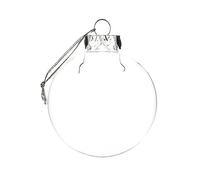 6 Bolas de Navidad Transparentes, 3.937 In/4 Pulgadas, Bolas de Adorno de Plástico Transparente Rellenables con una Cuerda Plateada Y Tapa de Metal Extraíble para Fiesta en Casa, Boda,(8*10cm)
