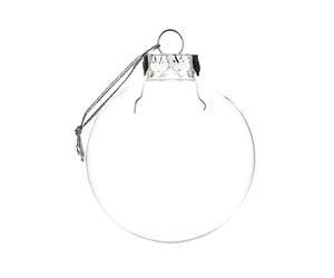 6 Bolas de Navidad Transparentes, 3.937 In/4 Pulgadas, Bolas de Adorno de Plástico Transparente Rellenables con una Cuerda Plateada Y Tapa de Metal Extraíble para Fiesta en Casa, Boda,(8*10cm)