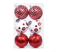 6 bolas de presión de lunares de Navidad hechas de espuma de terciopelo, para añadir elementos festivos divertidos a eventos navideños (rojo y blanco)