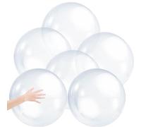6 Bolas inflables Transparentes de 16 Pulgadas, Pelota de Playa de PVC, Globo de Agua Brillante, Pelota Transparente para Piscina, para Fiesta en la Playa, Globos de Piscina, Globos inflab
