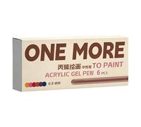 6 bolígrafos de gel acrílico coloridos retráctiles de gel acrílico con punta de aguja de 0,8 mm para diarios de viaje, bocetos y toma de notas, marcadores de artista