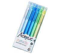6 bolígrafos de gel acrílico de 6 colores, tintas de gel retráctiles, bolígrafos de diario de 0, 7 mm para álbumes de recortes, cuadernos, planificadores, garabatos, bolígrafos que cambian de color