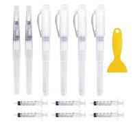 6 bolígrafos de pintura de retoque, 6 piezas de jeringas de 2,5 ml, 1 raspador, accesorios de reparación de pared, pinceles rellenables, adecuado para reparar paredes, grietas de puertas