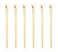 6 Bolígrafos Dorados En Forma De Corazón, Bolígrafos Lisos Y Bonitos, Regalos Creativos Para Estudiantes, Papelería De Oficina, Adecuados Para Escuelas Y Oficinas.