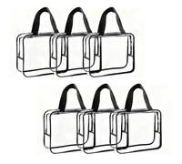 6 Bolsa Juguetes Almacenamiento, Bolsa de Almacenamiento para Juguetes con Cremallera, PVC Transparentes con Cremallera, para Rompecabezas, Bloques de Construcción, Libros