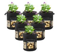 6 bolsas de 7 galones para plantar patatas con ventana, macetas gruesas de tela no tejida, macetas para plantar patatas con asas, bolsas para cultivar patatas, tomates, flores y verduras