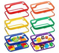 6 bolsas de almacenamiento de juguetes impermeables de PVC, bolsa de almacenamiento transparente para juguetes con cremallera para bloques de construcción, rompecabezas, bloques y juegos de mesa
