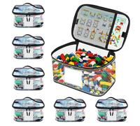 6 Bolsas de Almacenamiento de PVC para Juguetes, Bolsas para Almacenar Juguetes con Compartimento de Almacenamiento de Malla, Organizador Transparente para Juguetespara Guardar Rompecabezas, Libros