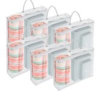 6 bolsas de almacenamiento transparentes de 40 x 30 x 10 cm, con asa con cremallera, bolsa de almacenamiento impermeable, ropa para guardar ropa, mantas, juguetes, ropa de cama (estilo 2)