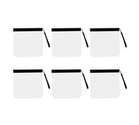 6 bolsas de almacenamiento transparentes prácticas para artículos de aseo de viaje, elegantes y organizadores de maquillaje para mujer, Black